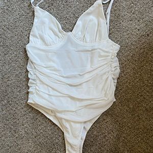 Princess Polly white ruched bodysuit